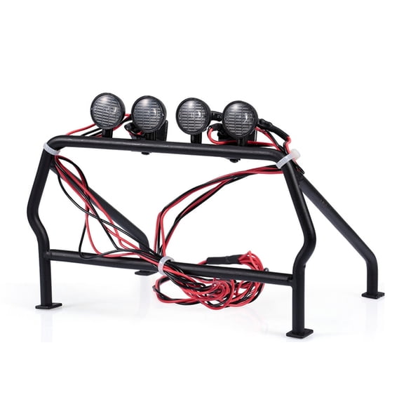 DIY Roll Cage Bucket with 6 LED Light Suitable for 1/10 Tamiya TF1/2 Truck Remote Control Car Crawler Parts Accessories