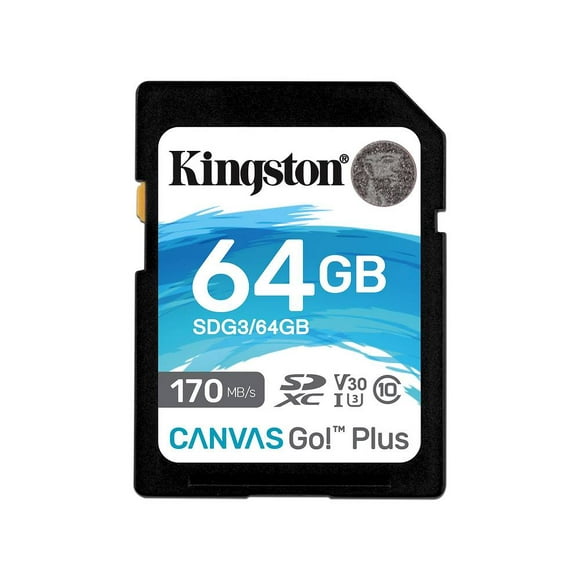 Memoria Kingston Canvas Go! Plus SDXC UHS-I U3 de 64GB, Clase 10. Kingston SDG3/64GB