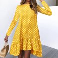 thumbnail image 1 of Vestido De Manga LargaVestido Con Dobladillo Con VolantesAjuste HolgadoEstampado De LunaresCuello Redondo Para Cita Para Mujer ANGGREK Otros, 1 of 4
