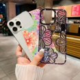 thumbnail image 3 of yeuweold Compatible with iPhone 14 Pro Max 6.7" Phone Case Plating Bling Colorful Floral 3D Clear Cover Soft TPU Cute Camera Protection Shockproof Back for Women Girls iPhone Case, 3 of 5