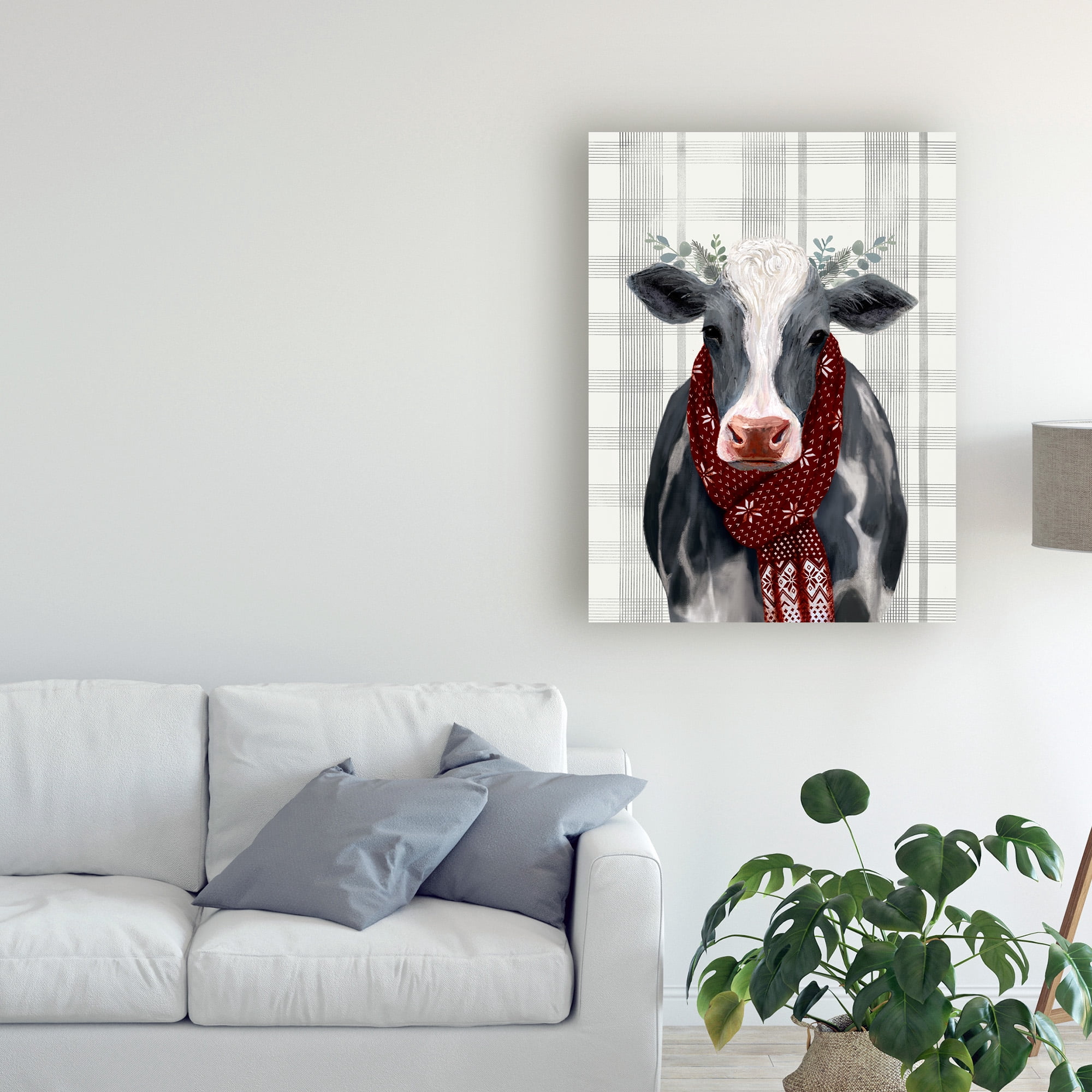 Trademark Fine Art 'Yuletide Cow II' Canvas Art by Victoria Borges
