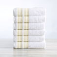 thumbnail image 4 of Great Bay Home Cotton Textured & Detailed Stripes Quick-Dry Towel Set  (Hand Towel (6-Pack), Lemon), 4 of 7