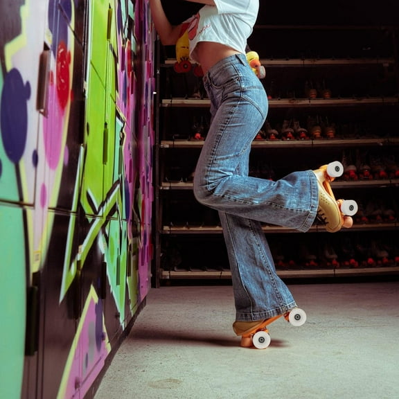 Worgeous Durable PU White Roller Skate Wheels for Outdoor Use with Bearings 4 Pieces