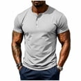 thumbnail image 2 of Antinious Men Solid Button Round Neck Pullover Short Sleeve Breathable Running Casual Tops, 2 of 5