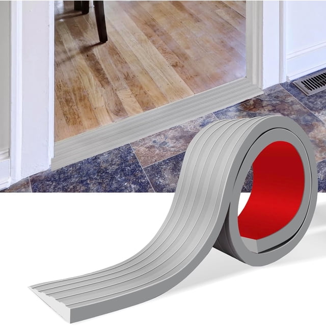 Threshold Ramps for Doorways Self-Adhesive Rubber Ramps for Door Threshold Rubber Door Threshold Ramp for Wheelchair Stroller Scooter Reducer Ramp (Gray, 3\u201d Wide x 10' Long)