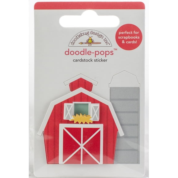 Doodlebug Doodle-Pops 3D Stickers-Red Barn