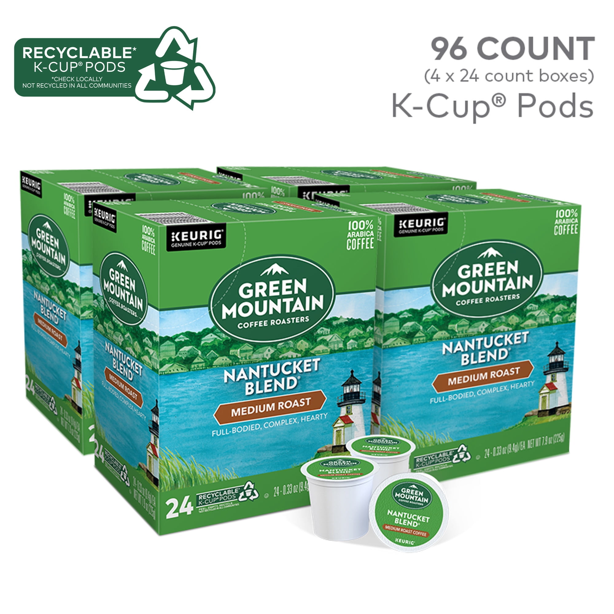 Green Mountain Coffee Nantucket Blend, Single Serve K-Cup Pods, Medium Roast, 96 Count