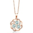 thumbnail image 2 of Gem Stone King 2.42 Ct Round Sky Blue Topaz 18K Rose Gold Plated Silver Pendant, 2 of 5