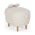 thumbnail image 3 of Noble House Angelique Fabric Kids Bunny Ottoman Stool, White, 3 of 9