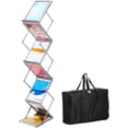 thumbnail image 1 of PATIKIL Foldable Aluminum Magazine Display Racks 6 Layers A4 Brochure Stand Catalog Literature Rack with Oxford Bag for Hotel, Exhibition, Trade Show, Office, 1 of 8