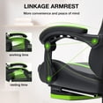 thumbnail image 4 of Hoffree Big and Tall Gaming Chair with Footrest Gamer Chair with Massage Heavy Duty Game Chair with Lumbar Support and Headrest Height Adjustable for Adults, 400lb, 4 of 10