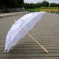 thumbnail image 3 of Lace Umbrella Parasol Vintage Wedding Bridal Umbrella for Decoration Photo Lady Costume 1920s Party (White), 3 of 12