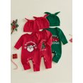 thumbnail image 3 of RUINIXCW Infant Boy Girl Christmas Outfit Long Sleeve Crew Neck Romper and Hat Set, 3 of 8
