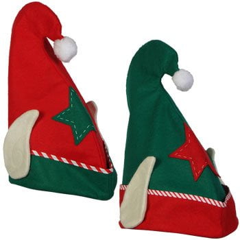 Elf Hat with Ears Christmas Elf Hat Red 