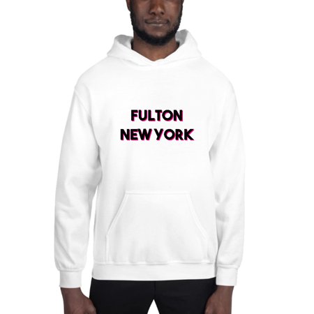 L Two Tone Fulton New York Hoodie Pullover Sweatshirt By Undefined Gifts