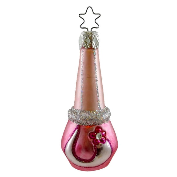 Inge Glas Nail Polish Blown Glass Ornament Pink Manicure 115306