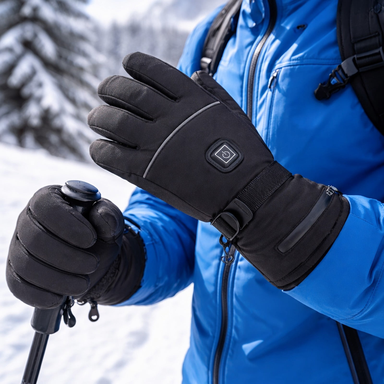 Kumdkd Electric Heating Gloves for Men and Women, Rechargeable Battery Powered Winter Gloves with Touchscreen, Waterproof Windproof Thermal Gloves for Skiing, Cycling, Outdoor Sports
