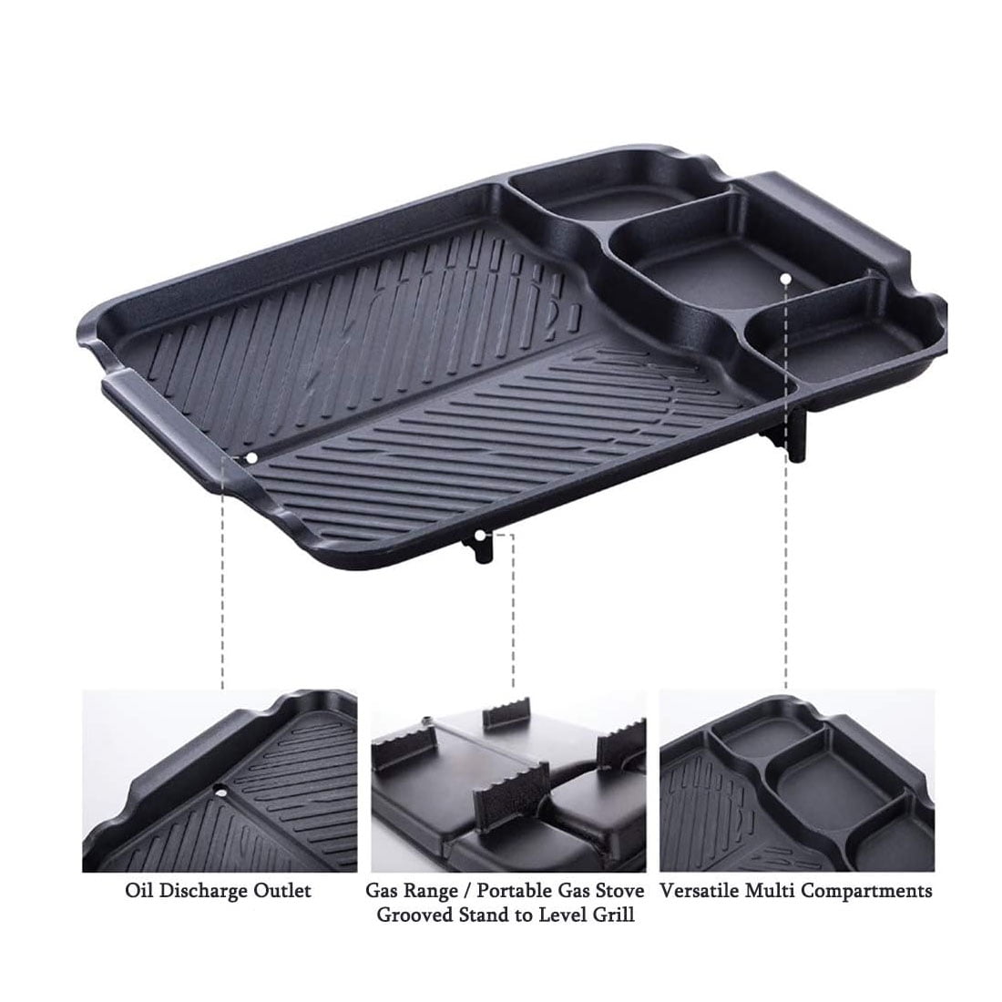 Kitchen Flower Multi Kan Kan Non-Stick Divider Grill Pan