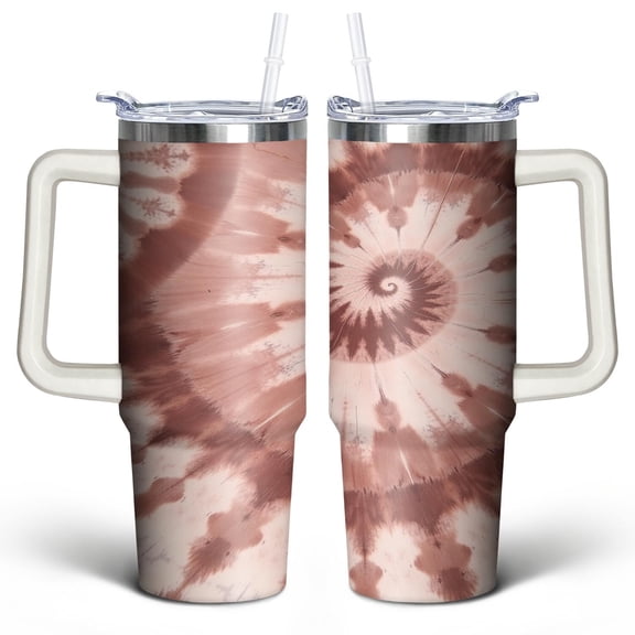 Modern Oil Painting 30 Oz Tumbler with Handle Lid and Straw, Stainless Steel Double Walled Vacuum Insulated Cup, Cute Birthday Gifts Tumbler for Women Men Friends