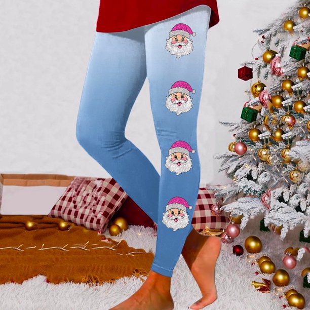 Leggings de cintura alta para mujer, pantalones de yoga para entrenamiento, suaves, elásticos, cómodos, con estampado navideño, diseño de bloques de color para fitness y running 2705