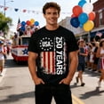 thumbnail image 2 of 250th Anniversary USA Mens T Shirts Crewneck Graphic Tee Short Sleeve Independence Day Top Black XXL, 2 of 4