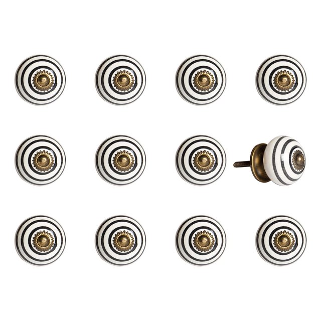 KNOB-IT VINTAGE HANDPAINTED CERAMIC KNOBS (12-Pack) K000014