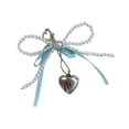 thumbnail image 1 of Llavero con cuentas y lazo, accesorio con forma de corazón, lazo creativo para colgar en el coche. azul, 1 of 9