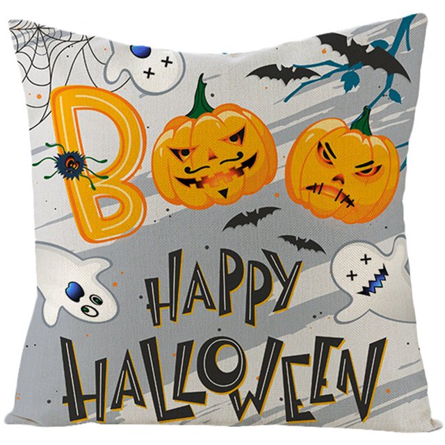 Jusqu'à 65% de Réduction Housse de Coussin SMihono Halloween Housse de Coussin en Lin Imprimé