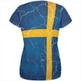 thumbnail image 2 of Distressed Swedish Flag All Over Womens T Shirt Multi X-LG, 2 of 2