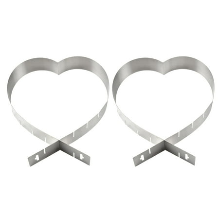 

2pcs Adjustable Cake Mold DIY Heart Shaped Cake Making Tool Practical Baking Supplies for Home Kitchen (6-12 Inch)