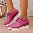 thumbnail image 5 of Miqool Women's Platform Wedge Heel Summer Casual Chic Pointed Toe Lace Up Thick Sole Rope Sole Dress Shoes, 5 of 9