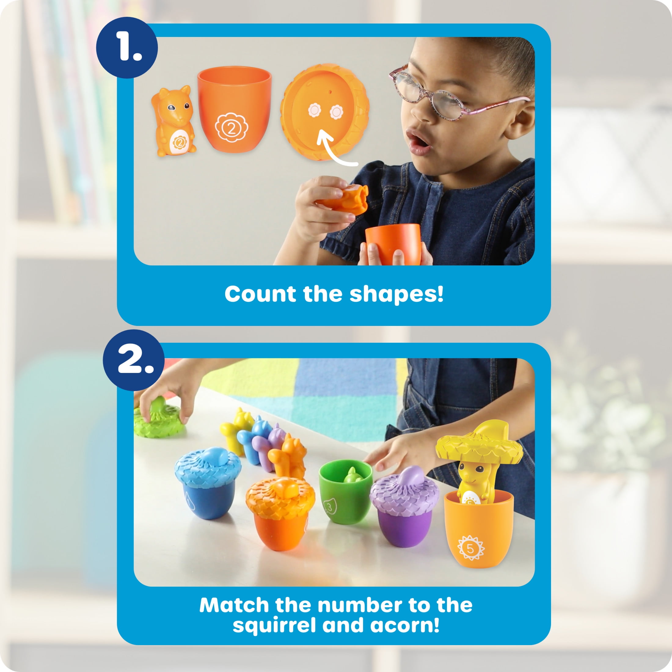 Learning Resources Snap-n-Learn Surprise Squirrels, Fine Motor Skills Toys, Ages 18 Months+