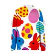 thumbnail image 4 of Womens Oversized Sweatshirt Easter Cute Fun Print Long Sleeve Comfort Casual Pullover Plus Size Sweatshirts for Women Colorful L, 4 of 5