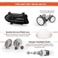 thumbnail image 5 of AKKON - Fits 2015-2021 Dodge Charger [Halogen Type] Projector Black Headlight Passenger Right w/LED DRL Running+Signal w/o Logo, 5 of 6