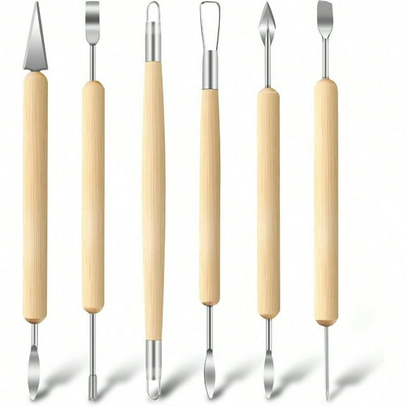 Jetmore 6 Pack Clay Tools Kit Py Tools Sculpting Tools Polymer Modeling Clay Cutters Sculpture Set for Carving Ceramics Molding DIY