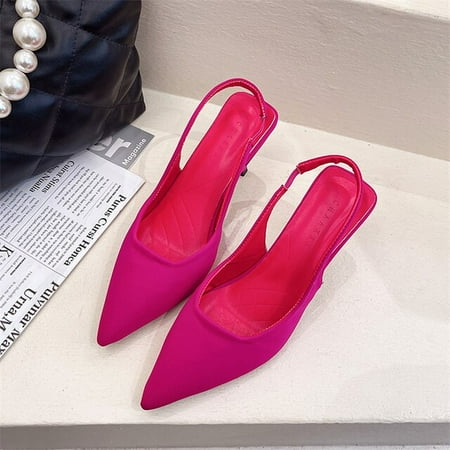 

2022 Fashion Elegant Women 9cm High Heels Slippers Lady Slingback Mules Purple Green Orange Heels Luxury Slides Wedding Shoes