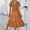 Brown, variant on Women Summer Solid Color Casual Round Neck Short Sleeve Hollow Dress Womens Outfits Summer