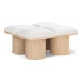 thumbnail image 1 of Meridian Furniture Pavillon Banc en Tissu Bouclé Crème, 1 of 1