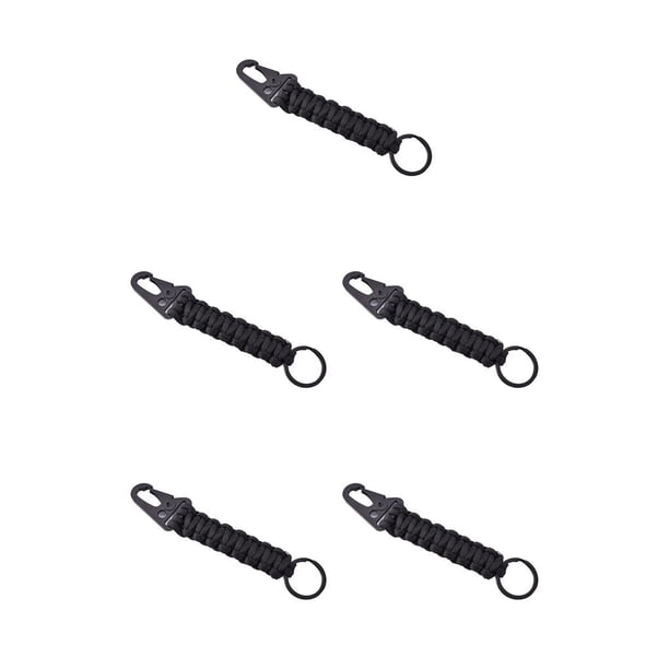Llavero de Paracord Eigraketly al aire libre con mosquetón Negro 5Conjunto