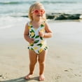 thumbnail image 6 of Odeerbi Girls Swimsuit Toddler Baby One Piece Lemon Printed Ruffles Swimwear, 6 of 9