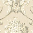 thumbnail image 1 of Classic Silks 2, Damask Stripes Silk Emboss White, Cream Wallpaper Roll, 1 of 2
