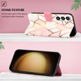 thumbnail image 6 of for Samsung Galaxy S24 Plus PU Leather Wallet case, Marble Pattern Credit Card Holder,Flip Folio Book Kickstand Cover Women Men with Long + Short Strap for Samsung Galaxy S24 Plus, Pink/White, 6 of 6