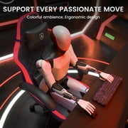 GTRACING RGB Ergonomic Gaming Chair with Massage, LED Lights, Footrest, Lumbar Support, Black