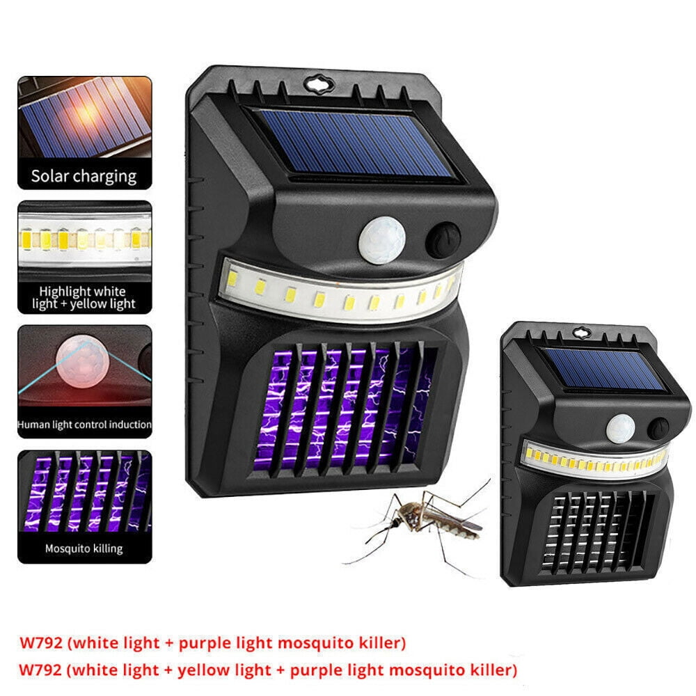 Cocobaby Outdoor Solar Powered LED Mosquito Lamp Fly Bug Insect Zapper Killer Trap Light