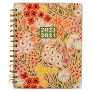 Pen+Gear Weekly/Monthly Dated Planner, April 2023-June 2024, Pink Cottagecore Floral Spiral