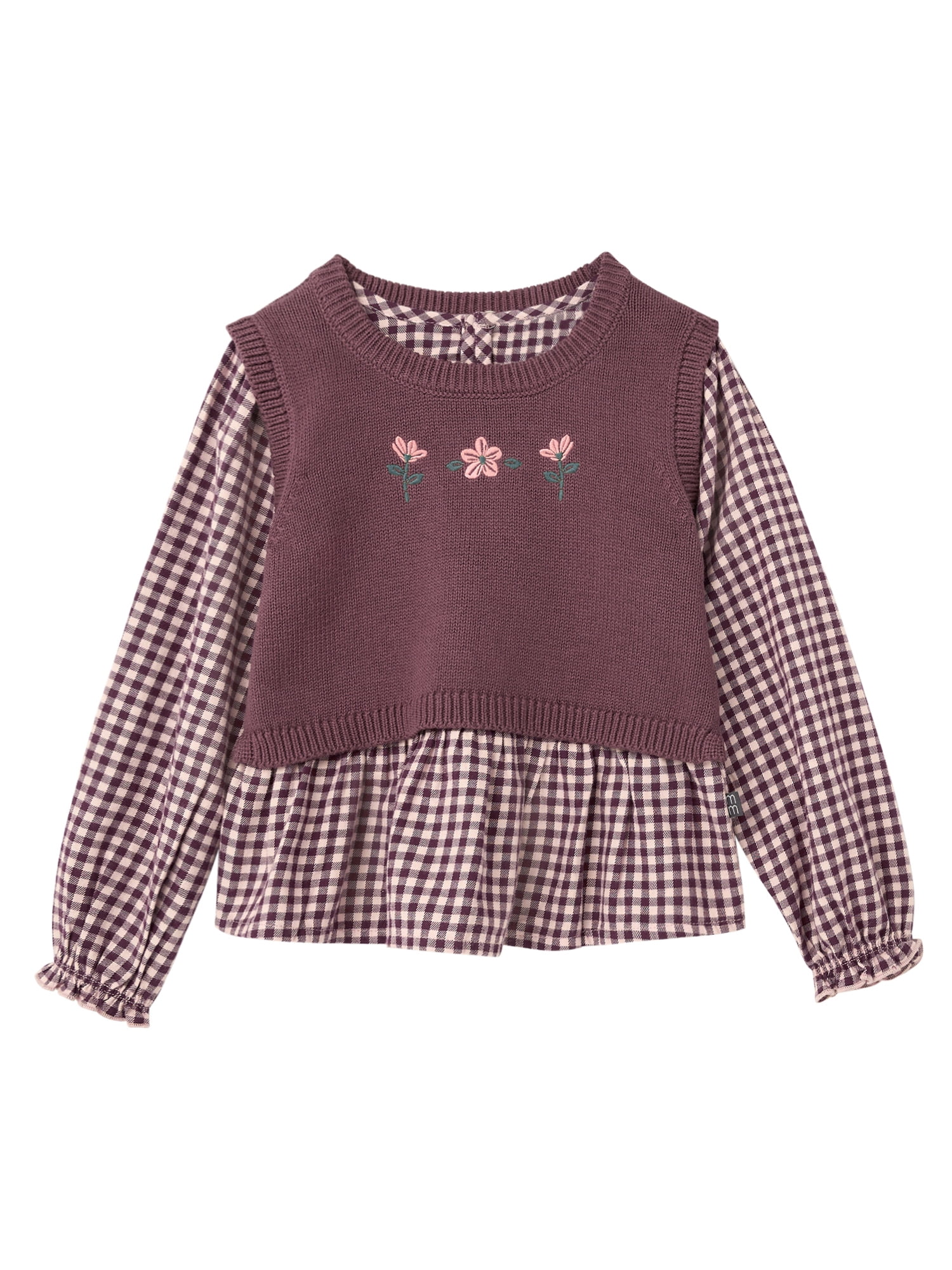 Modern Moments by Gerber Toddler Girl Outfit Set with Sweater Vest, 3-Piece, Sizes 12 Months - 5T