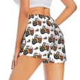 thumbnail image 3 of Xecao's Cartoon Tractor for a double-layer running short for women, perfect for gym, tennis, and more, featuring a convenient pocket., 3 of 9