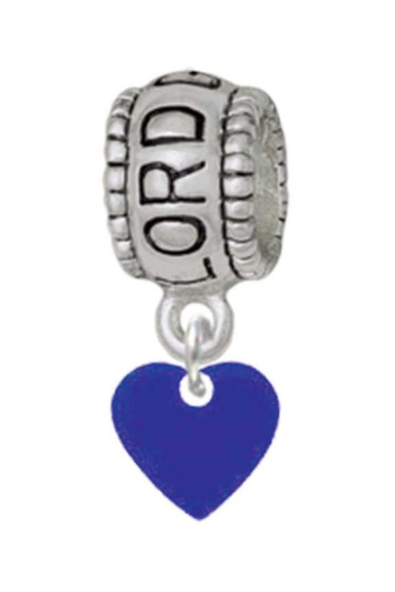 Acrylic 5/16" Royal Blue Heart Lord Guide Me Charm Bead