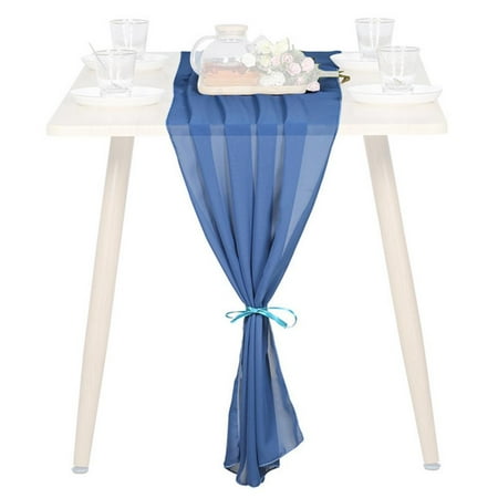 

Lacyie Chiffon Table Runner Dusty Blue Sheer Chiffon Table Runner Chiffon Romantic Wedding Runner Overlays for Wedding Decor Birthday Party Baby Bridal Shower Table Decoration supple