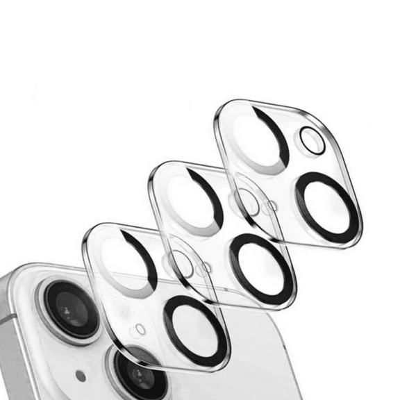 3 Pack BLUUMTEK for iPhone 13 Camera Lens Protector [Tempered Glass][Transparent]